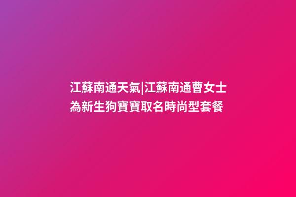 江蘇南通天氣|江蘇南通曹女士為新生狗寶寶取名時尚型套餐-第1張-公司起名-玄機派